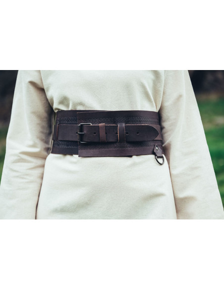 Viking leren riem Ingrid, donkerbruin