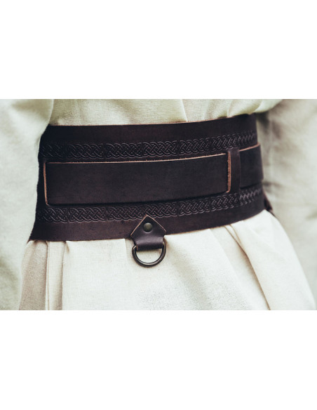 Viking leren riem Ingrid, donkerbruin