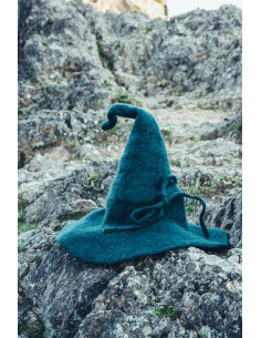 Gorro de Mago Merlín en lana verde