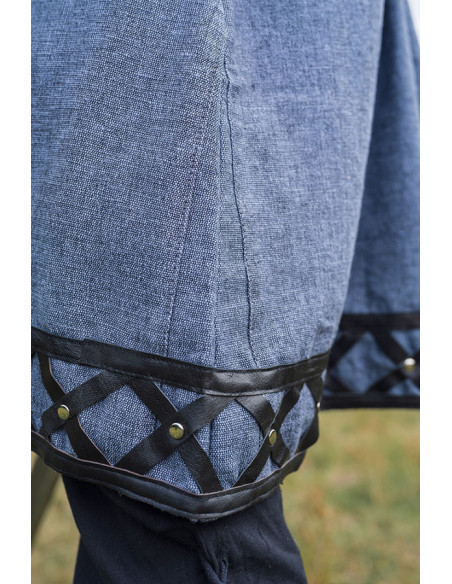 Dekoreret vikingetunika Erik, blågrå