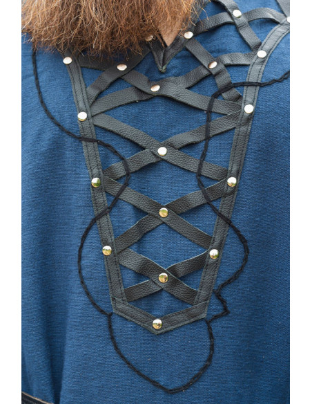 Túnica vikinga decorada Erik, azul...