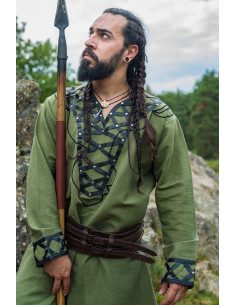Túnica vikinga decorada Erik, verde 2