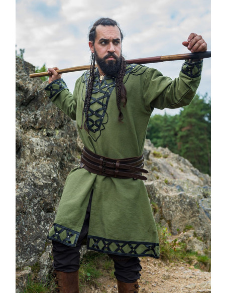Gedecoreerde Viking tuniek Erik, groen