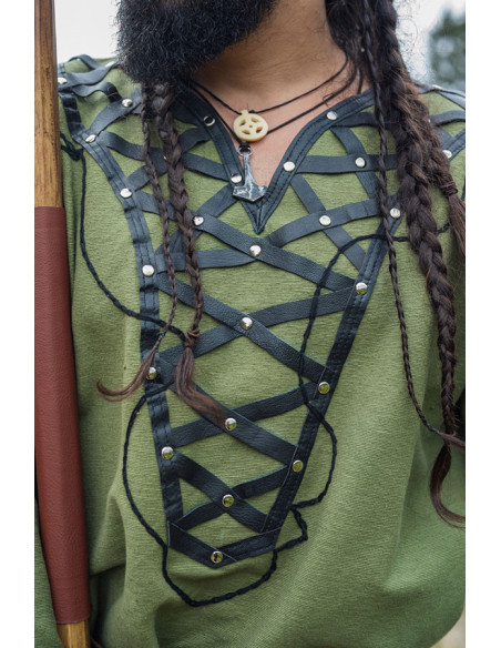 Dekoreret vikingetunika Erik, grøn