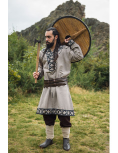 Túnica vikinga decorada Erik, color arena 2