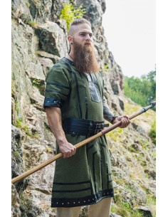 Túnica vikinga de manga corta Rollo, verde