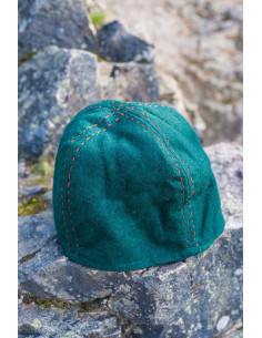Gorro de lana vikingo verde modelo Sjard
