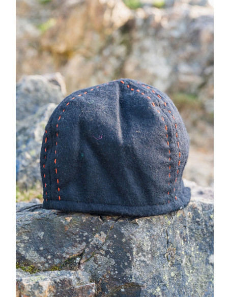 Gorro de lana vikingo negro modelo Sjard