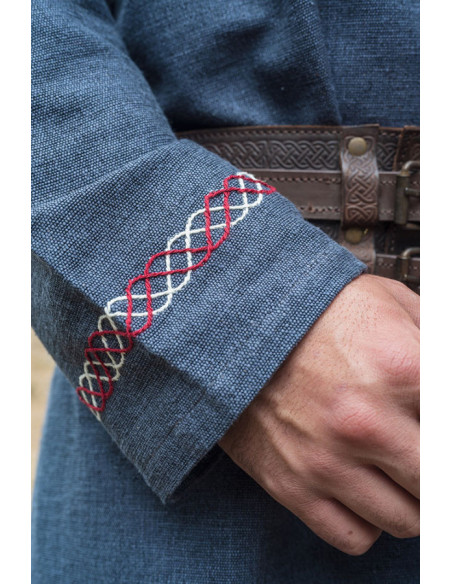 Freki Viking tunika med håndbroderi,...