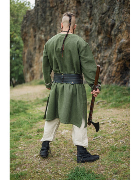 Freki Viking tunika med håndbroderi,...