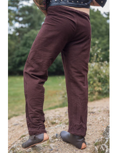 Viking linnen broek model Asmund, donkerbruin 2