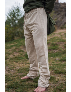 Viking linnen broek model Asmund, naturel wit