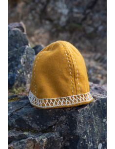 Gorro de lana vikingo amarillo modelo Yngvy