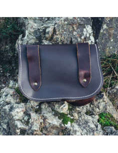 Bolso vikingo de cuero Hulda con Nudo Celta, marrón 2