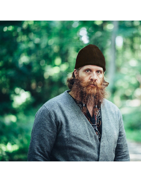 Vikingehue i uld, model Ari, mørkebrun