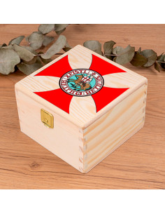 Mittelalterliche Box Kreuz Templer aus Holz