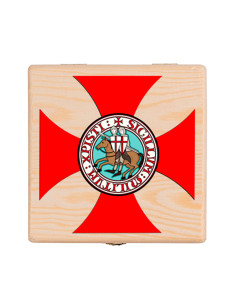 Mittelalterliche Box Kreuz Templer aus Holz 2