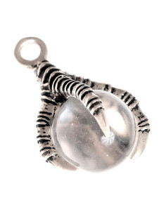 Drakenklauw hanger met grote kristallen bol