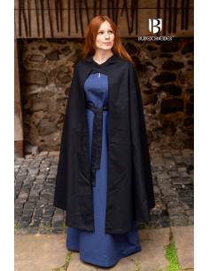 Capa medieval mujer Morpheus en algodón, negra