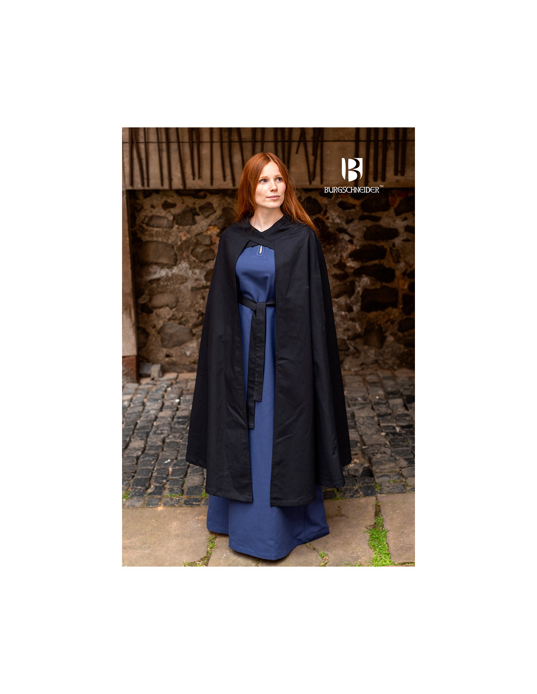 Capa medieval mujer Morpheus en algodón, negra ⚔️ Tienda-Medieval