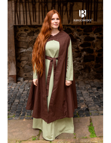 Capa medieval mujer Morpheus en algodón, marrón ⚔️ Tienda-Medieval