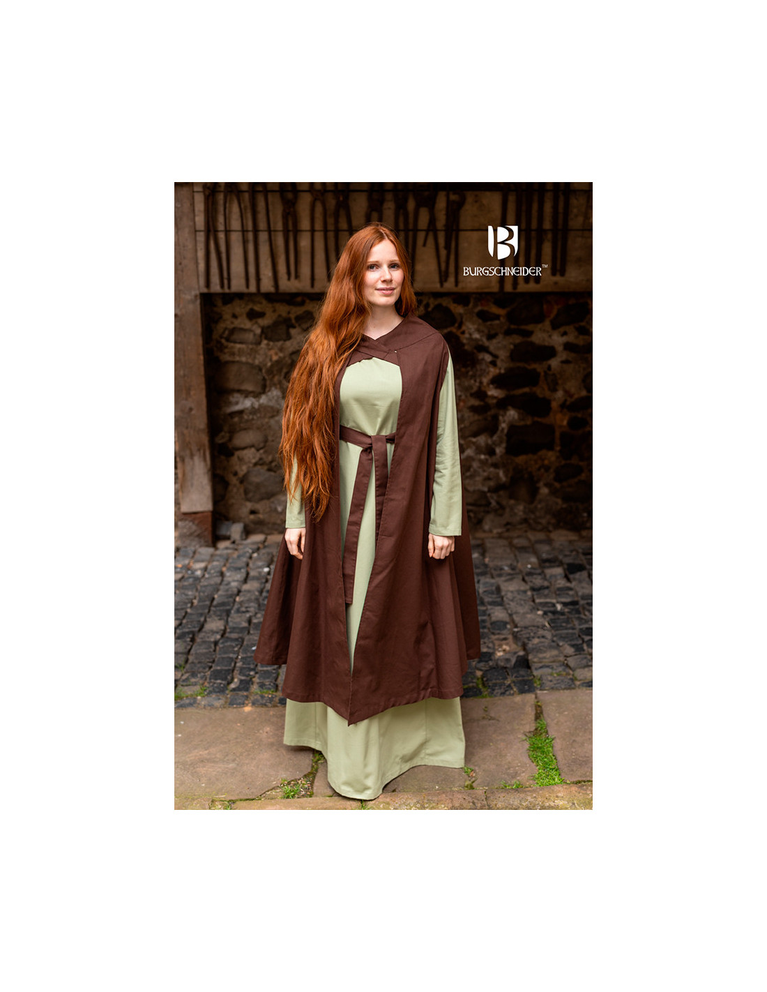 Capa medieval mujer Morpheus en algodón, marrón ⚔️ Tienda-Medieval