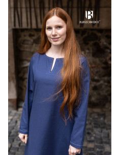 Túnica medieval mangas largas Feme, color azul 2