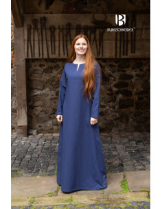 Túnica medieval mangas largas Feme, color azul