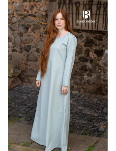 Túnica medieval mangas largas Feme, color azul hielo