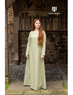 Túnica medieval mangas largas Feme, color verde primavera 2