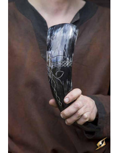 Cuerno vikingo del Druida pulido y grabado 2