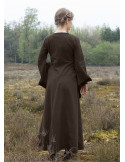 Vestido medieval abierto Bliaut Amal, marrón