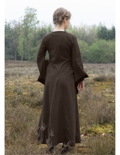Åben middelalderkjole Bliaut Amal, brun 2