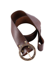Piraten leren riem met baldric en ronde gesp