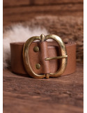 Cinturón medieval de 135 cm. con hebilla de latón, color marrón
