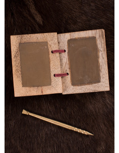 Wachsbuch mit Messingbleistift und Lederetui 2