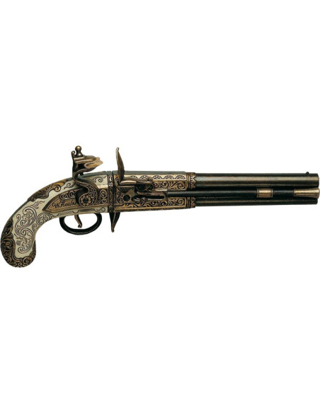 Pistol med 2 roterende løb, Storbritannien, 1750