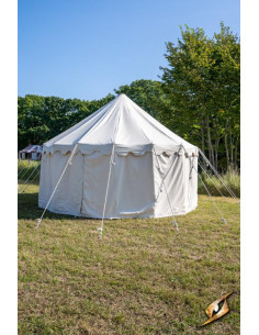 Carpa medieval Pavilion color blanco natural, Ø 5 mts.