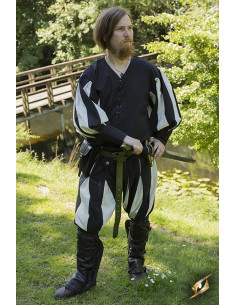 Camisa de mercenario Lansquenete, negro-blanco 2