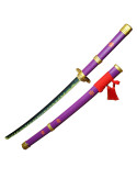 Decoratieve katana lila Enma van One Piece, hout en kunstleer saya