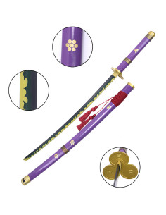 Deko Katana lila Enma von One Piece, Holzsaya