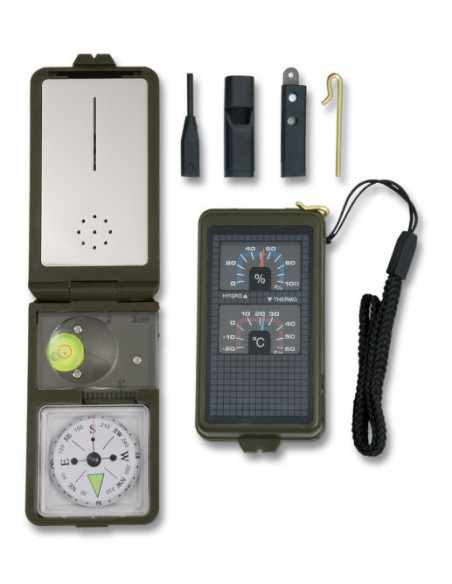 kompas med overlevelsestilbehør