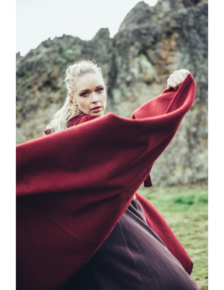 Capa medieval clásica Elinor roja con...