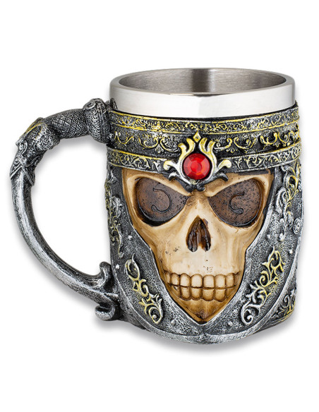 Taza calavera en aluminio y resina