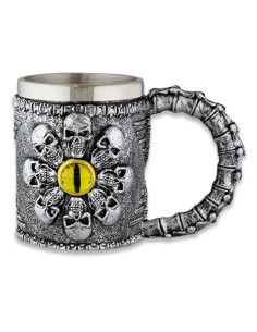 Mok schedels en oog in aluminium en hars
