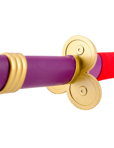 Decoratieve katana lila Enma van One Piece, hout en kunstleer saya