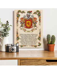 Wappen 1 Nachname auf Holz (30x40 cm.) 2