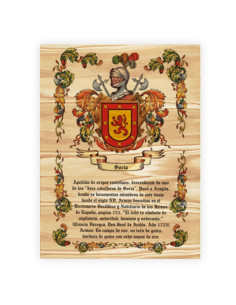 Wappen 1 Familienname auf Holz (30x40 cm.)