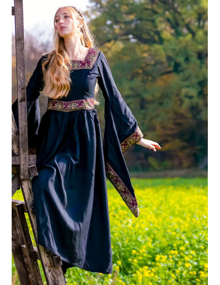 Vestido nobleza medieval, negro
