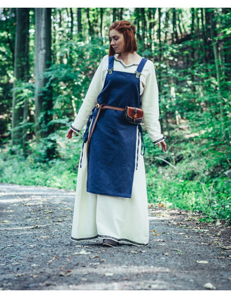 Aleiga blauwe overjas voor dames met...